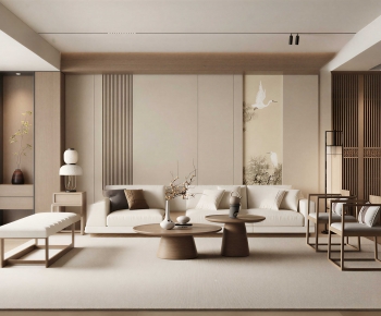 New Chinese Style A Living Room-ID:592622042