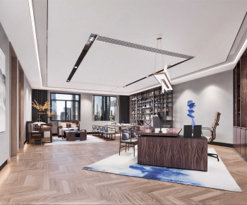 New Chinese Style Manager's Office-ID:595726975