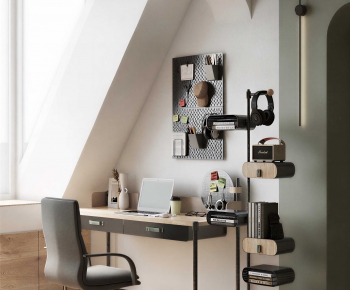 Modern Computer Desk And Chair-ID:576705937
