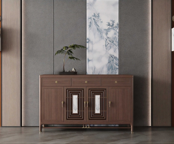 New Chinese Style Entrance Cabinet-ID:358333117