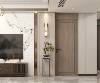 New Chinese Style A Living Room-ID:391062029