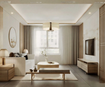 New Chinese Style A Living Room-ID:681500919