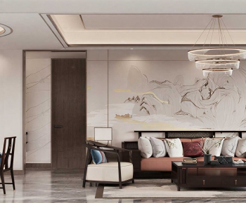 New Chinese Style A Living Room-ID:482878928