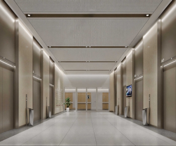 Modern Office Elevator Hall-ID:971977004