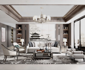 New Chinese Style A Living Room-ID:692950018