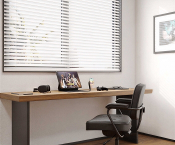 Modern Computer Desk And Chair-ID:664802074