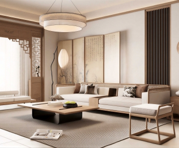 New Chinese Style A Living Room-ID:133495099