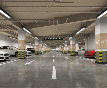 Modern Underground Parking Lot-ID:516226054
