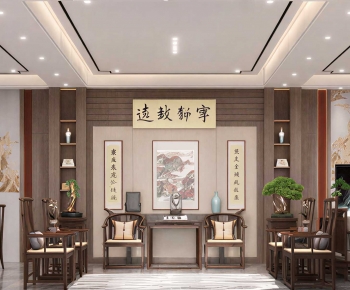 New Chinese Style A Living Room-ID:365328079