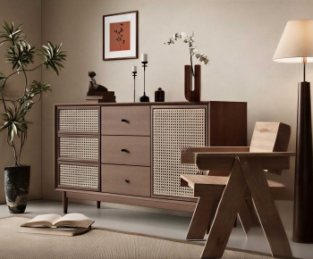 Wabi-sabi Style Entrance Cabinet-ID:149985075