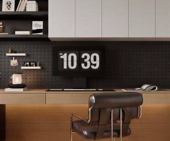 Modern Computer Desk And Chair-ID:606750976