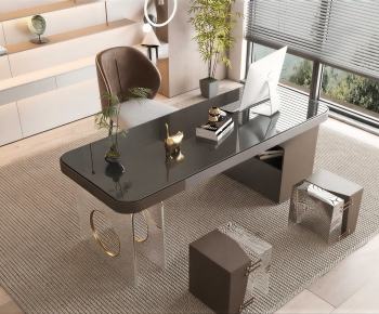 Modern Computer Desk And Chair-ID:398843058
