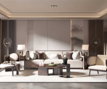 New Chinese Style A Living Room-ID:319849976