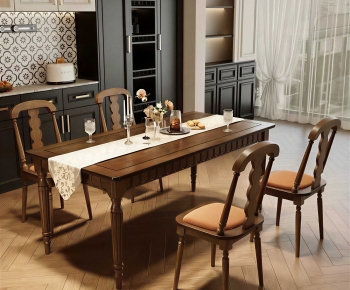 French Style Dining Table And Chairs-ID:552455908