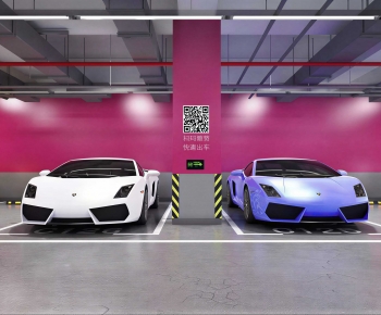 Modern Underground Parking Lot-ID:255539893