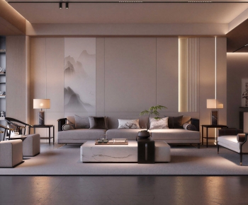 New Chinese Style A Living Room-ID:233140956