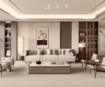 New Chinese Style A Living Room-ID:378685005