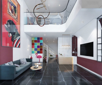 Modern A Living Room-ID:855602989