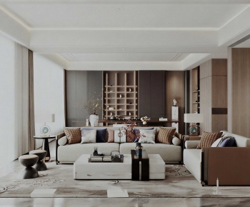 New Chinese Style A Living Room-ID:828757059
