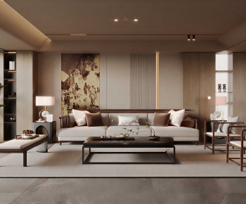 New Chinese Style A Living Room-ID:253910068