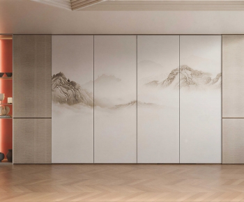 New Chinese Style TV Wall-ID:721729997