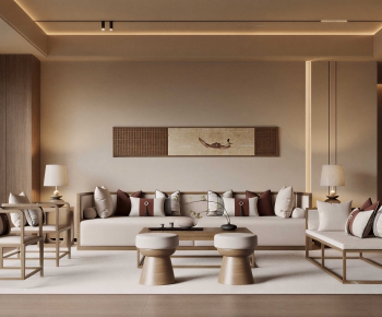 New Chinese Style A Living Room-ID:685075043