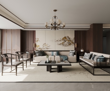 New Chinese Style A Living Room-ID:169809109