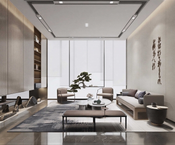 New Chinese Style A Living Room-ID:746712924