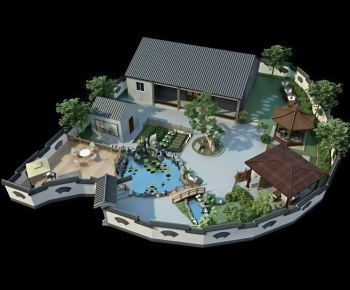 New Chinese Style Courtyard/landscape-ID:442643889