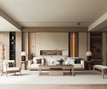 New Chinese Style A Living Room-ID:919847012