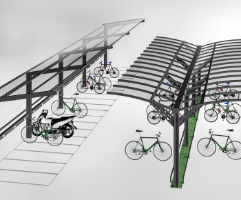 Modern Outdoor Parking Lot-ID:617665057