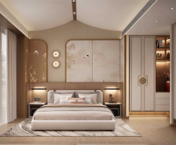 New Chinese Style Bedroom-ID:595593933