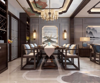 New Chinese Style Dining Room-ID:619859722