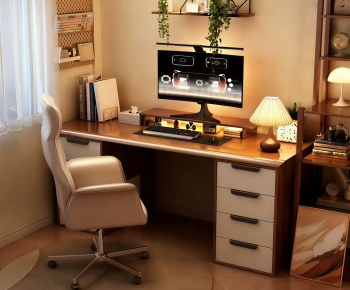 Modern Computer Desk And Chair-ID:967122087