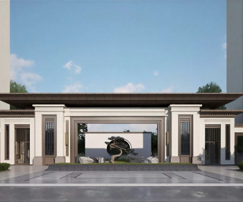 New Chinese Style Facade Element-ID:267364032