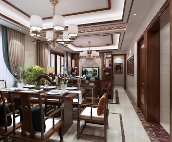 New Chinese Style A Living Room-ID:558125025