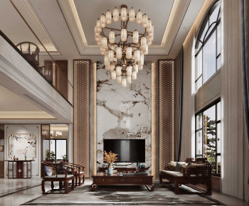 New Chinese Style A Living Room-ID:557310108