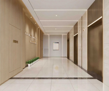 Modern Office Elevator Hall-ID:483571056