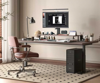 Modern Computer Desk And Chair-ID:660746106