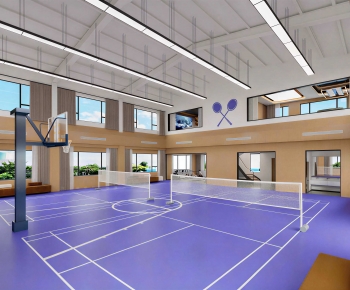 Modern Indoor Badminton Court-ID:662600994