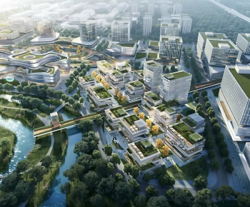 Modern Architectural Bird's-eye View Planning-ID:358259928