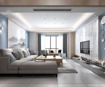 New Chinese Style A Living Room-ID:980350026