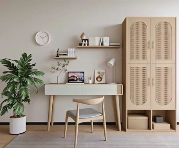 Modern Computer Desk And Chair-ID:236201051