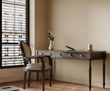 French Style Computer Desk And Chair-ID:645488984