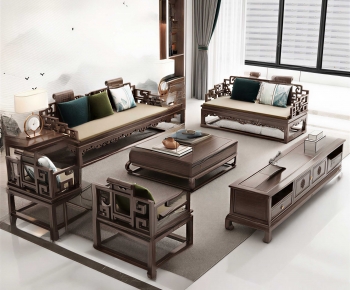 New Chinese Style Sofa Combination-ID:531311076
