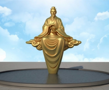 New Chinese Style Sculpture Sketch-ID:741509917