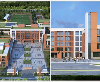 Modern School Building-ID:923208954