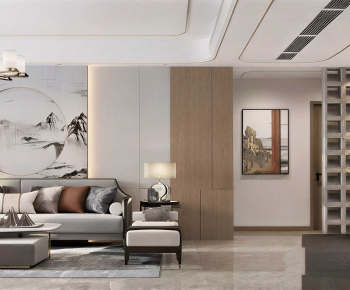 New Chinese Style A Living Room-ID:617789039