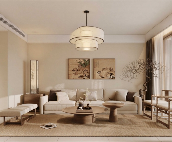 New Chinese Style A Living Room-ID:606403116