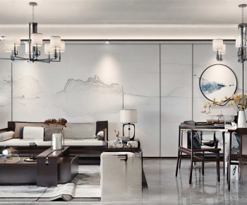 New Chinese Style A Living Room-ID:106955053